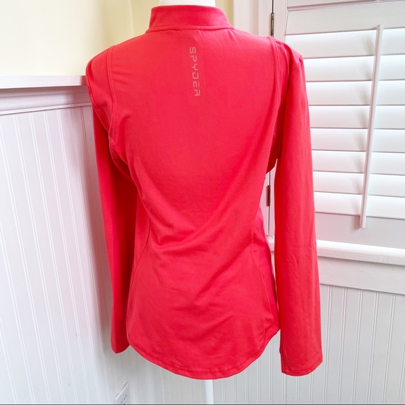 Spyder Active SP820 Bright Coral 1/2 Zip Pullover Size Large - Picture 2 of 6